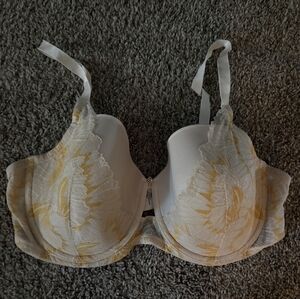 Beautiful ThirdLove Cream and Yellow Underwire Bra with Lace 40D